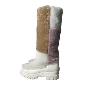 Free People Shearling Colorblock Tall Boots Size 6.5